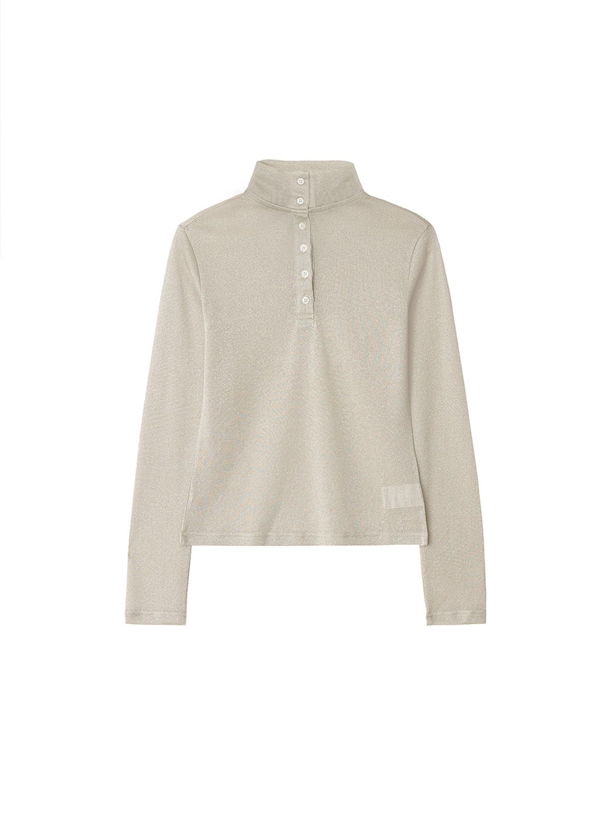 기준(KIJUN) Two-Way Neck Glitter Top Champagne