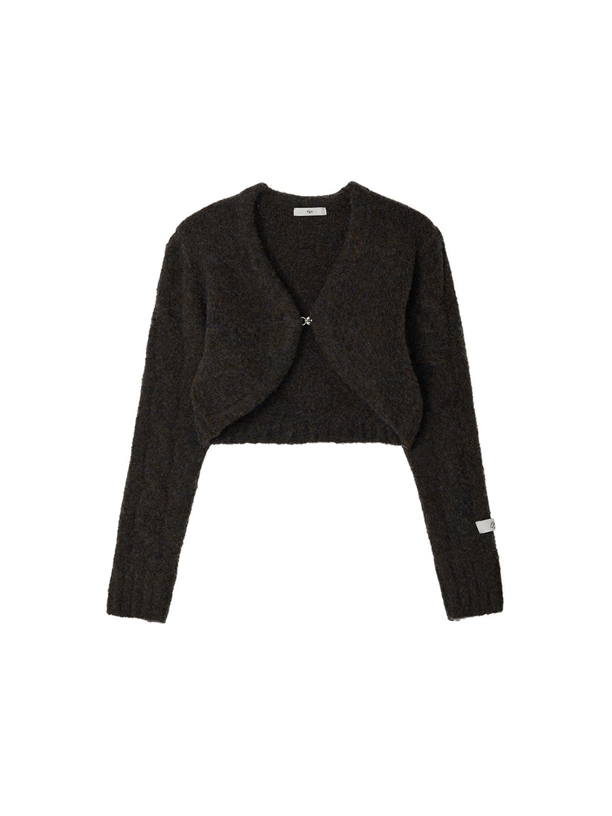 기준(KIJUN) Cable Knit Bolero Dark Brown
