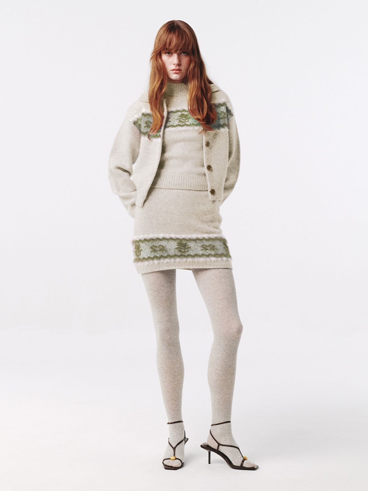 기준(KIJUN) Nordic Knit Cardigan Oatmeal