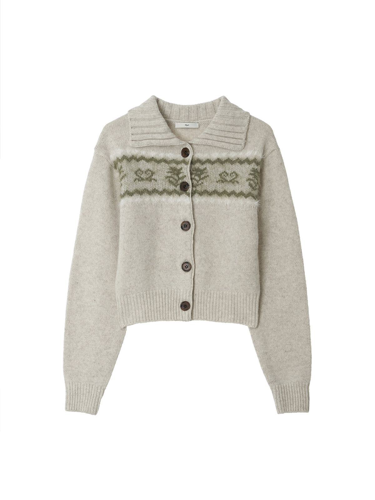 기준(KIJUN) Nordic Knit Cardigan Oatmeal