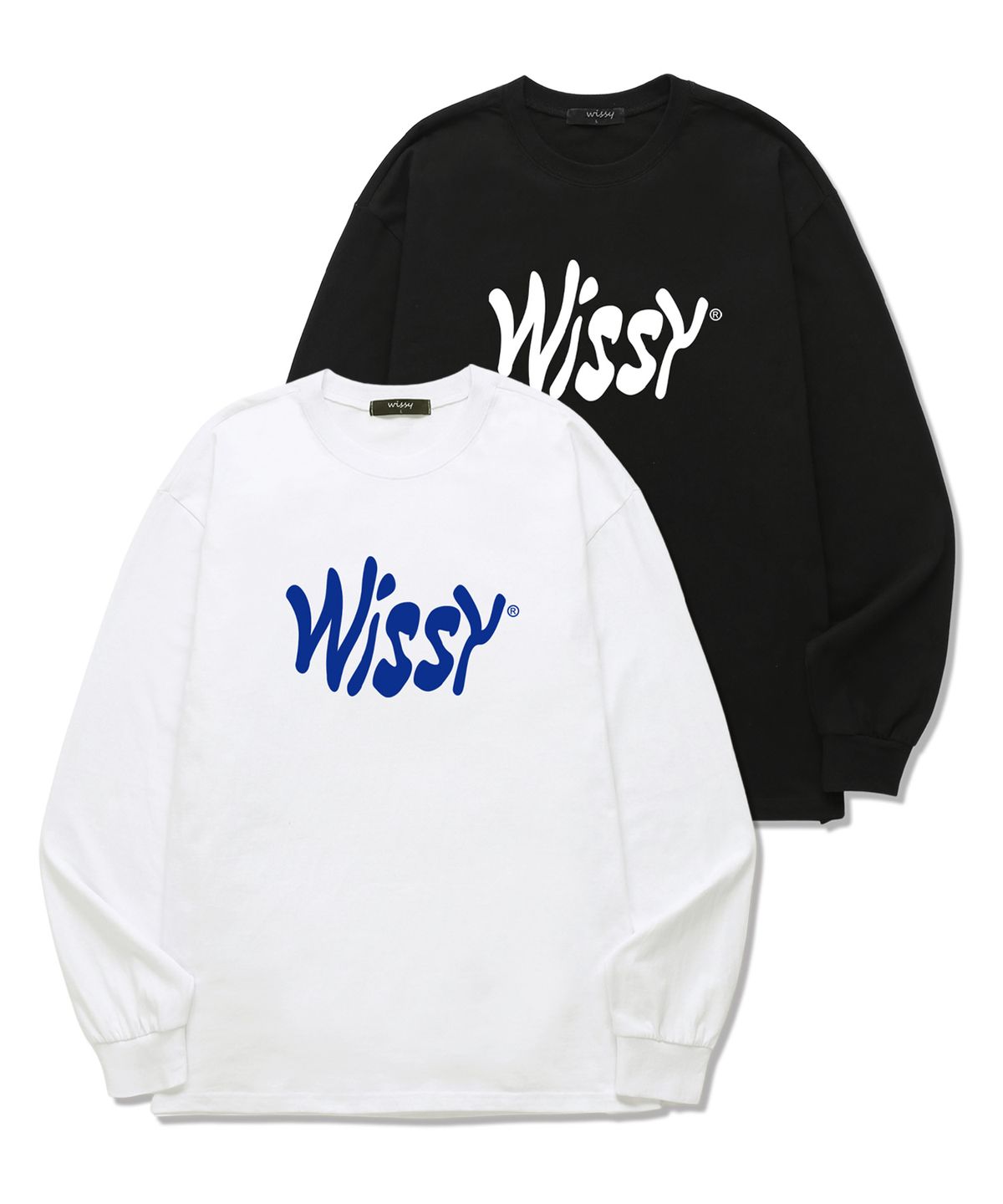 위씨(WISSY) Curve Logo 긴팔 티셔츠 (WLS027) 블랙