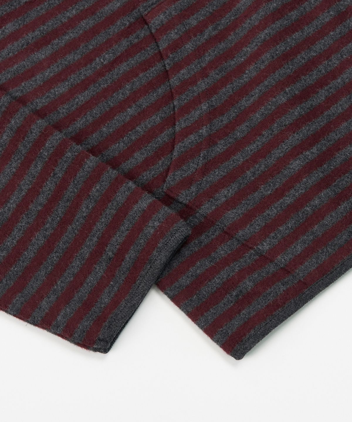 토피(TOFFEE) 스트라이프 플리스 후드 집업 (BURGUNDY/CHARCOAL)
