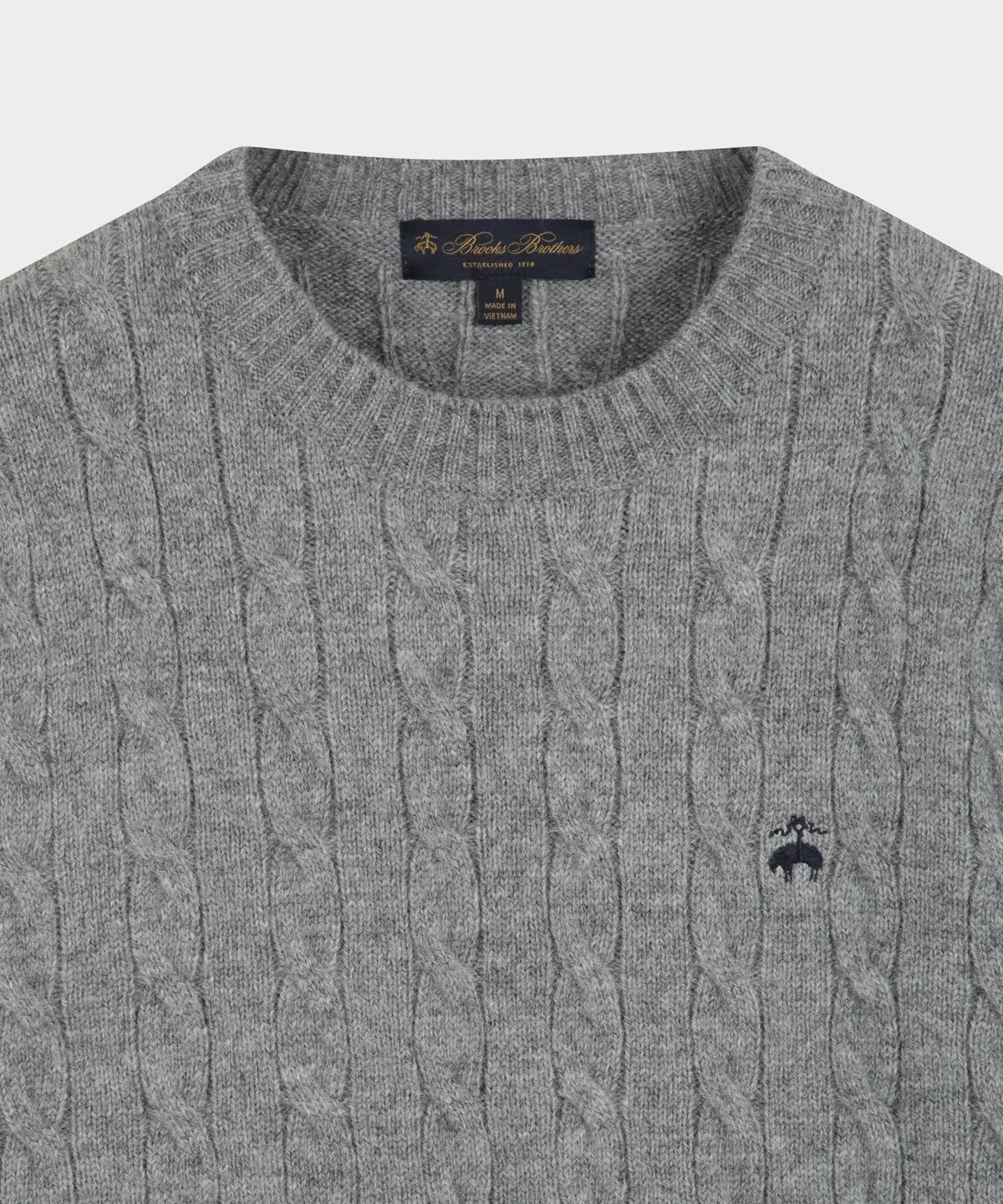 브룩스 브라더스(BROOKS BROTHERS) 셔틀랜드 케이블 풀오버 (그레이) (BBWRMOF410)