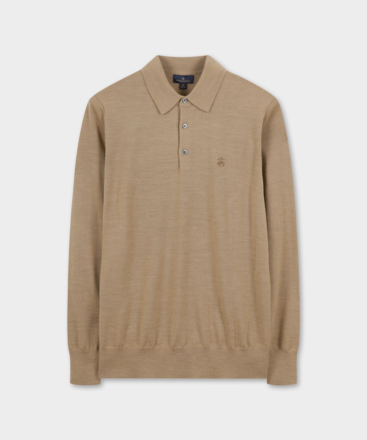 브룩스 브라더스(BROOKS BROTHERS) 메리노울 로고 폴로 스웨터 (베이지) (BBWTMNF301)