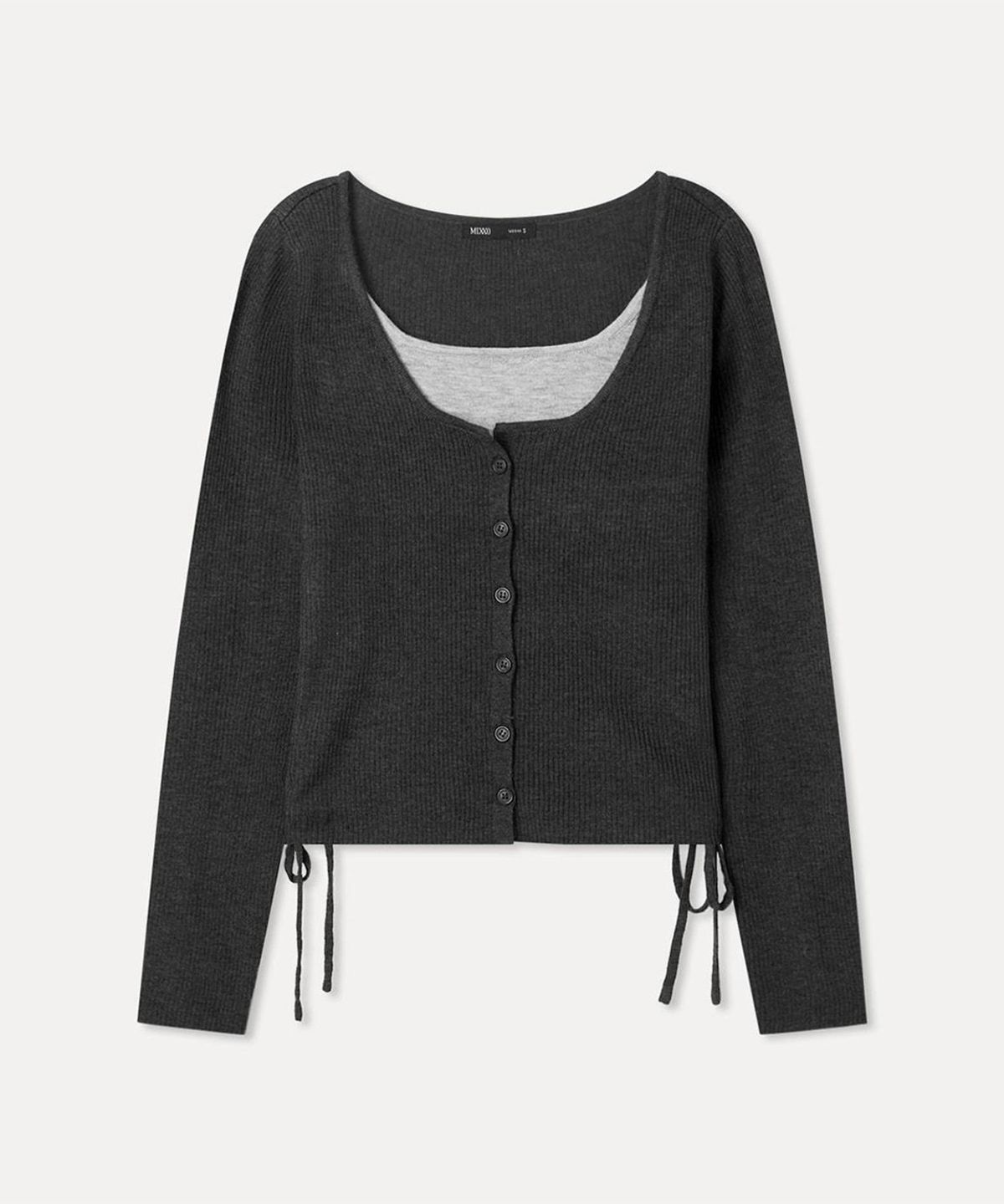 미쏘(MIXXO) 사이드 스트링 가디건_MIWCKG92QT