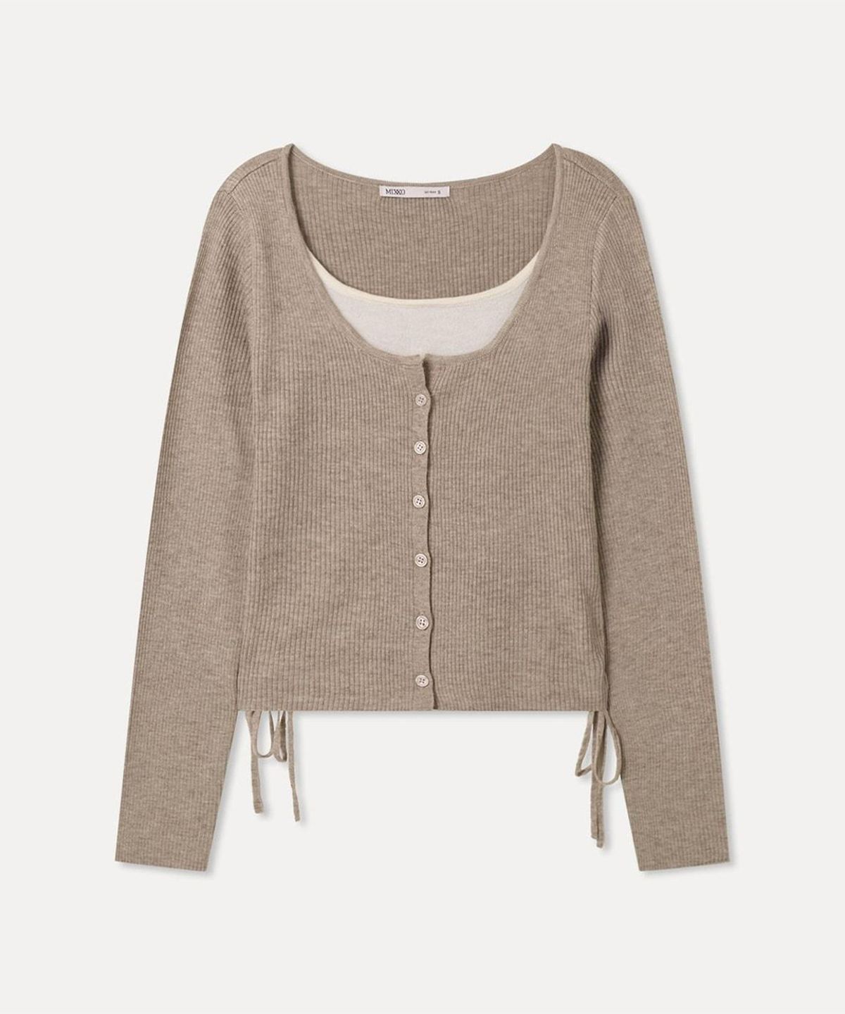 미쏘(MIXXO) 사이드 스트링 가디건_MIWCKG92QT