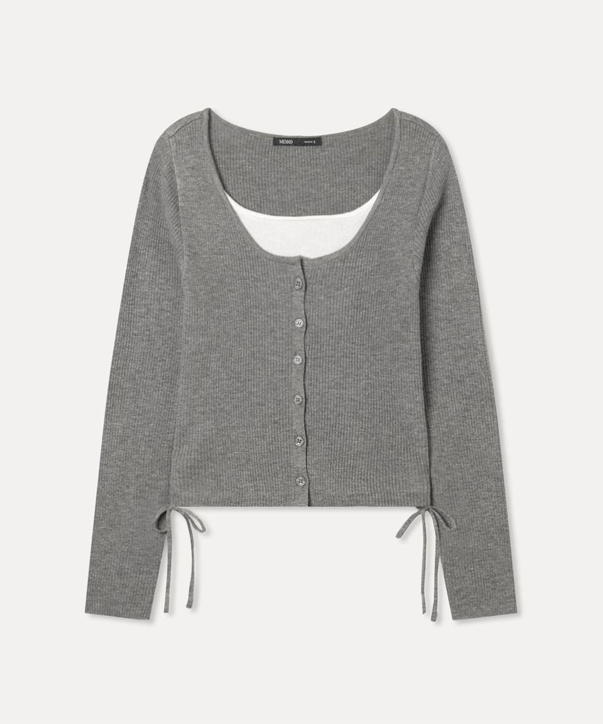 미쏘(MIXXO) 사이드 스트링 가디건_MIWCKG92QT