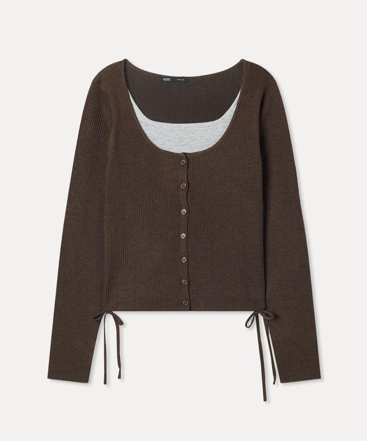 미쏘(MIXXO) 사이드 스트링 가디건_MIWCKG92QT