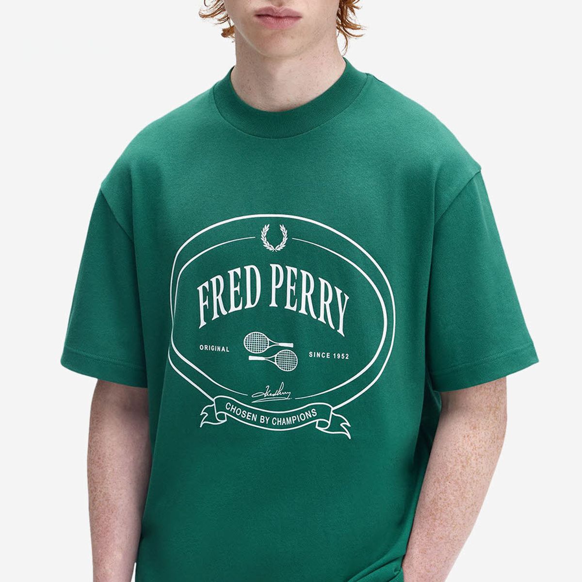 프레드페리(FRED PERRY) [Club House] 초즌 바이 챔피언스 티셔츠 - 스포츠그린 AFPM2531316-Z18