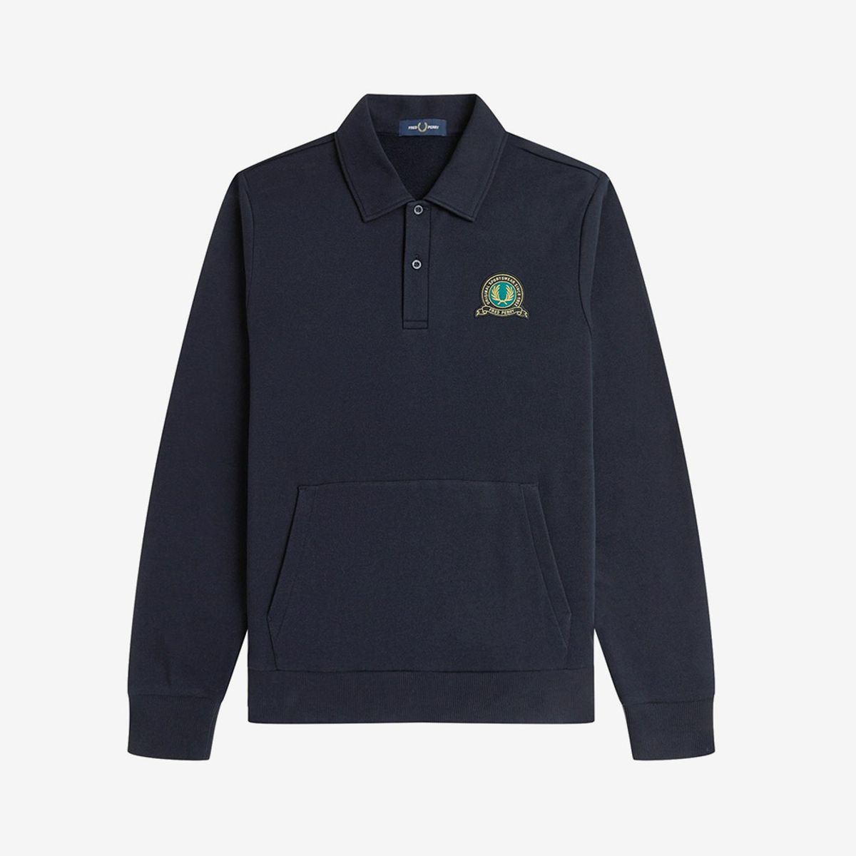 프레드페리(FRED PERRY) [Club House] 테니스 뱃지 칼라드 스웻셔츠 - 네이비 AFPM2531382-608