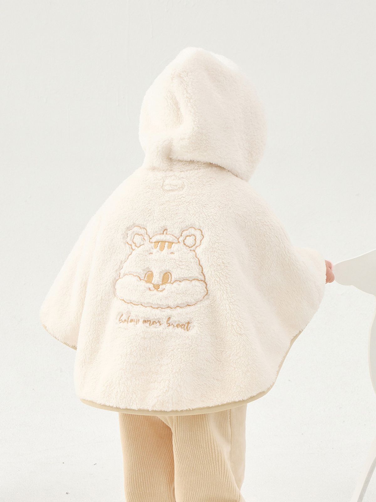 밀크베이비(MILKBABY) 도토리친구 촉감좋은보아 유아후드판초