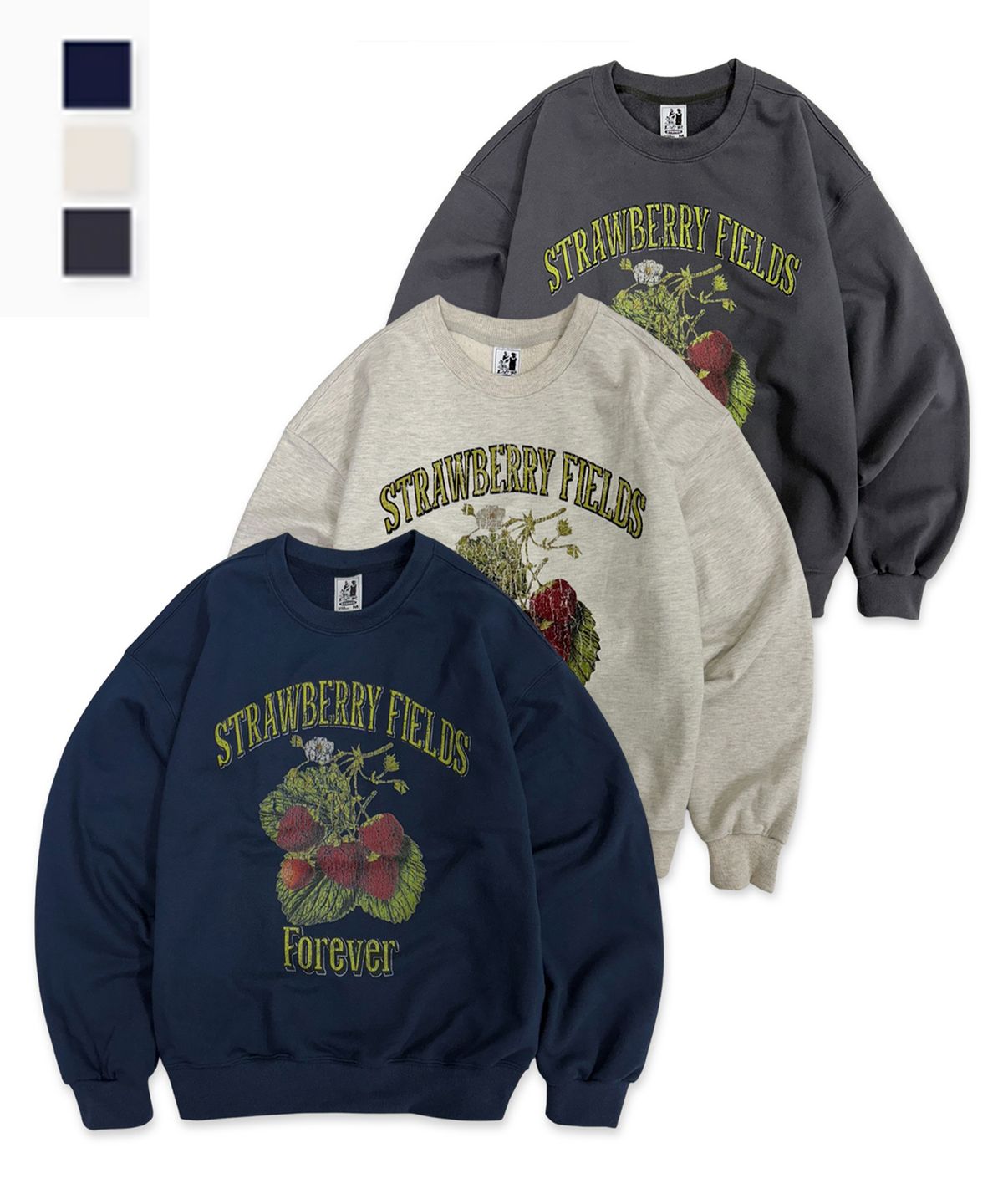디파이클럽로버스(DEFYCLUBROBBERS) (Heavy Cotton) Strawberry Fields Forever Sweatshirt (3color)