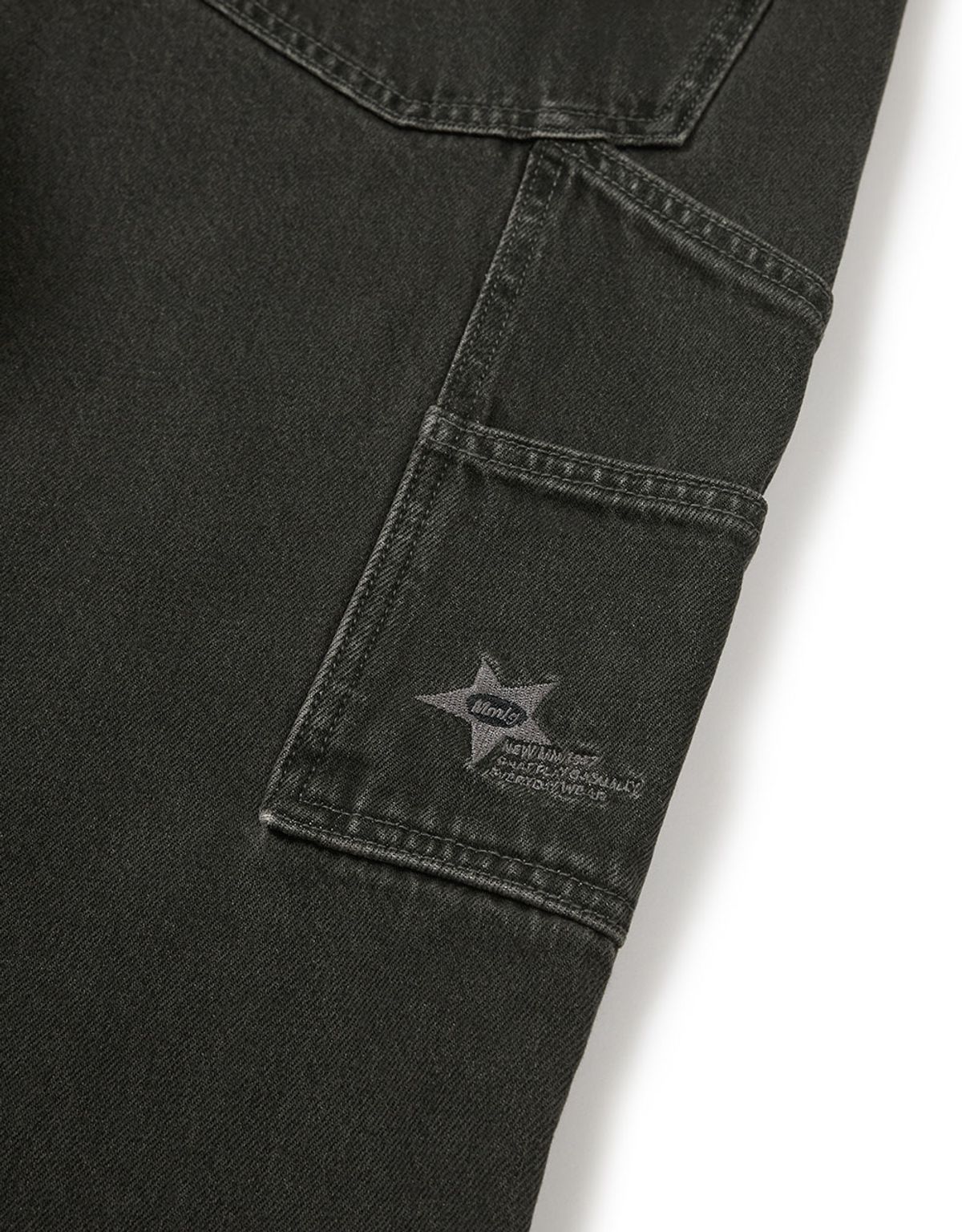 엠엠엘지(MMLG) [Mmlg] WASHED CARPENTER REGULAR DENIM PANTS (BLACK)