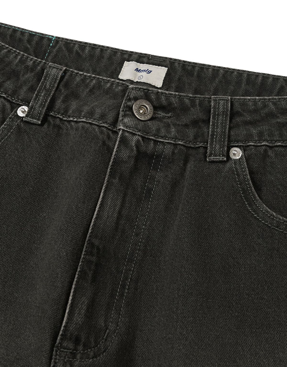 엠엠엘지(MMLG) [Mmlg] WASHED CARPENTER REGULAR DENIM PANTS (BLACK)