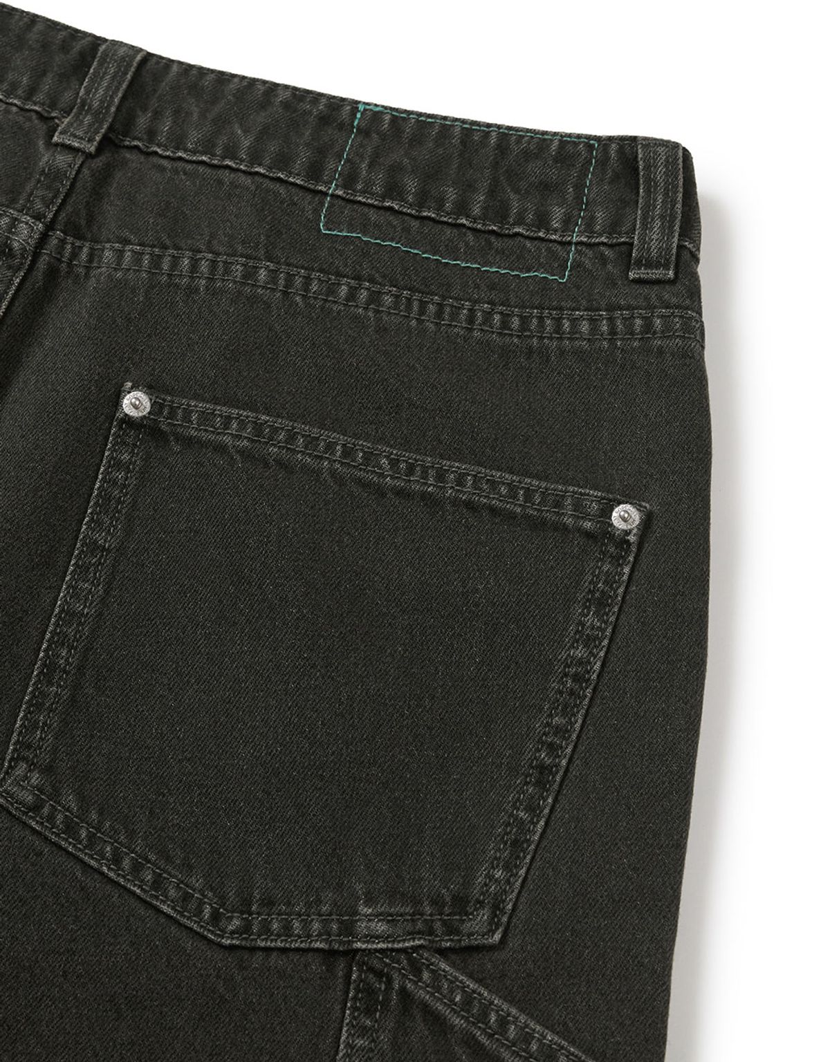 엠엠엘지(MMLG) [Mmlg] WASHED CARPENTER REGULAR DENIM PANTS (BLACK)