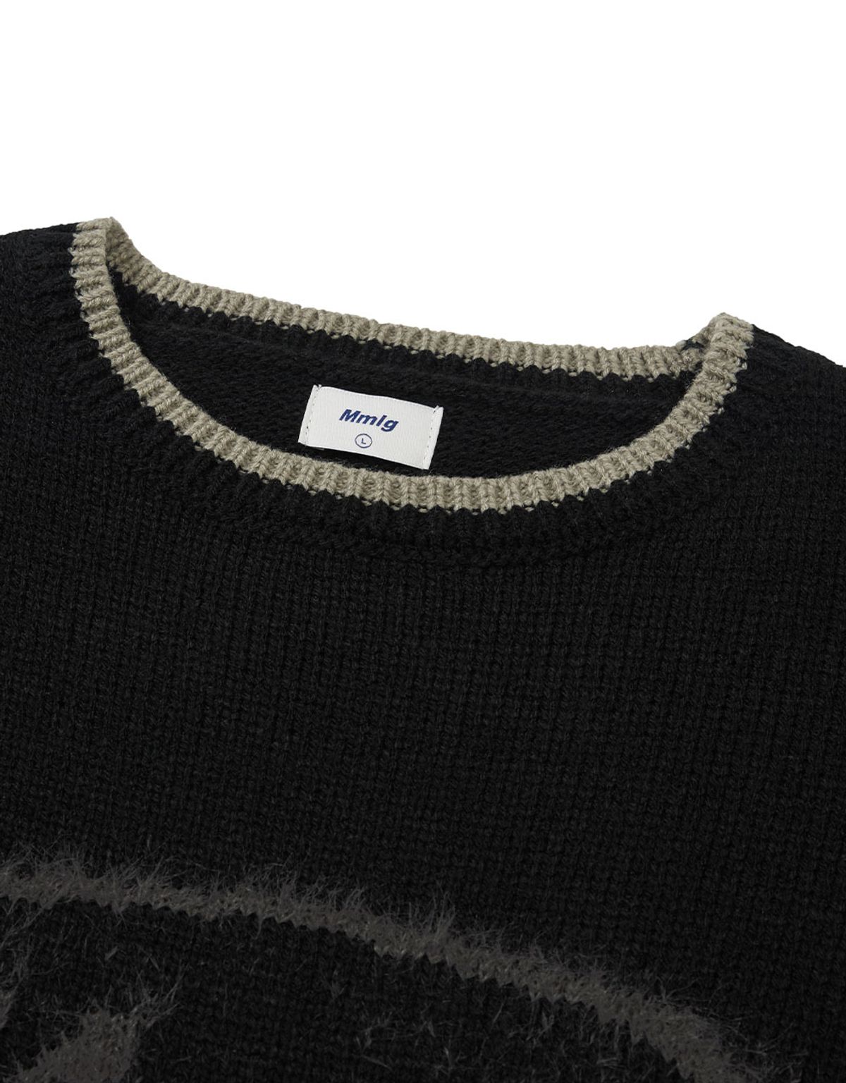 엠엠엘지(MMLG) [Mmlg] MIX PULLOVER KNIT (BLACK)