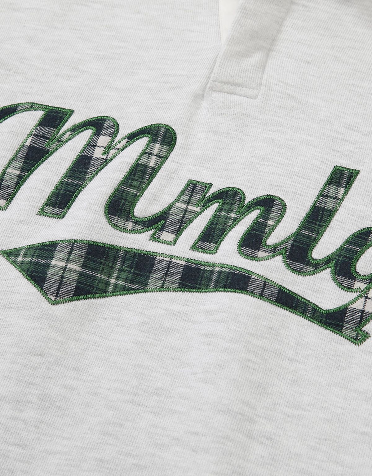 엠엠엘지(MMLG) [Mmlg] CHECK PLAY RUGBY SWEAT (ASH GREY)