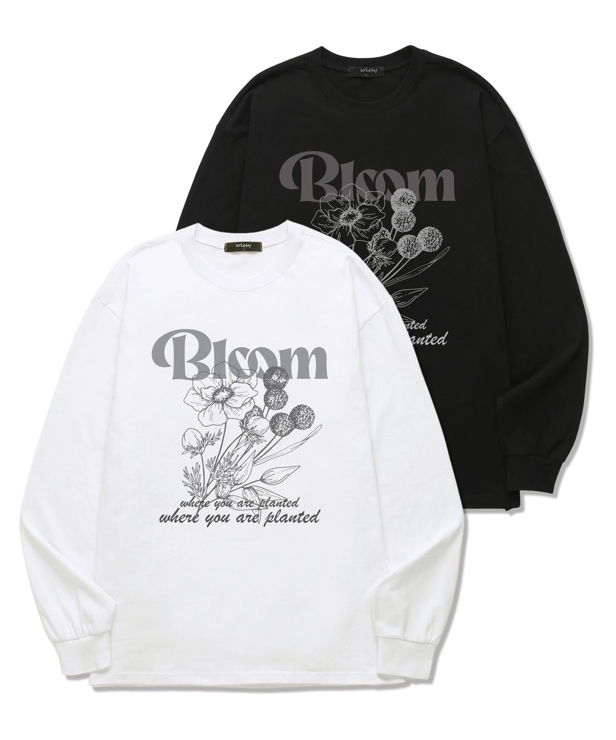 위씨(WISSY) Bloom 긴팔 티셔츠 (WLS028) 화이트