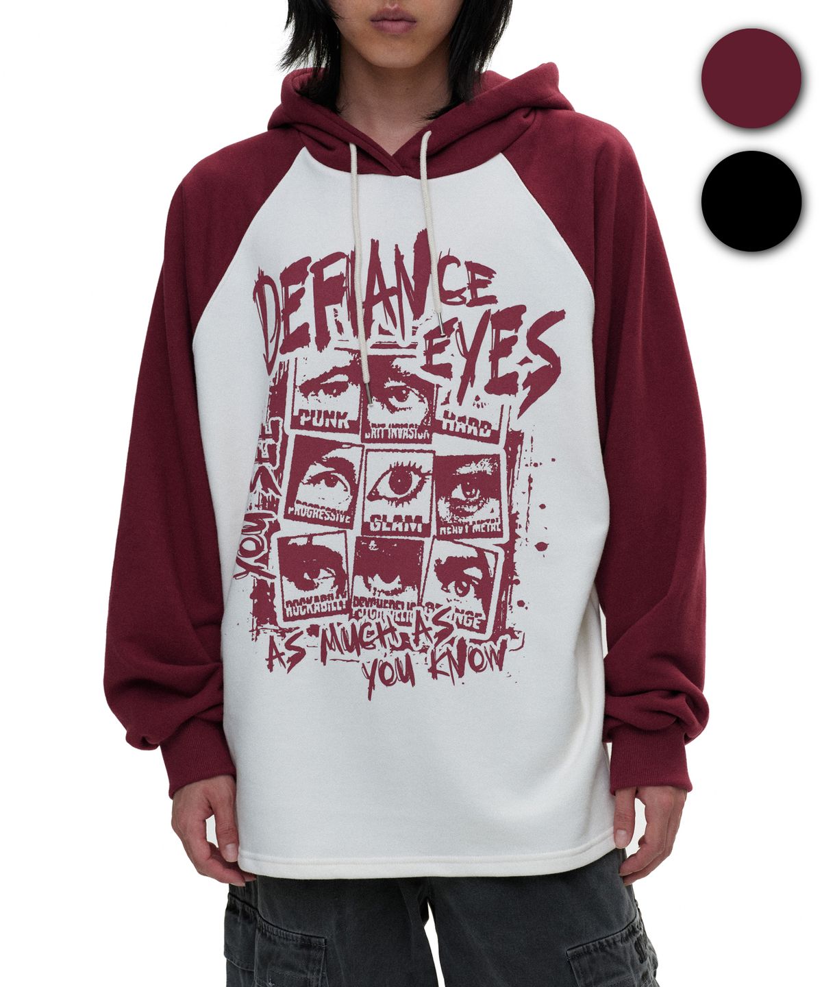 디파이클럽로버스(DEFYCLUBROBBERS) Defiance Eyes reglan Hoodie (2color)