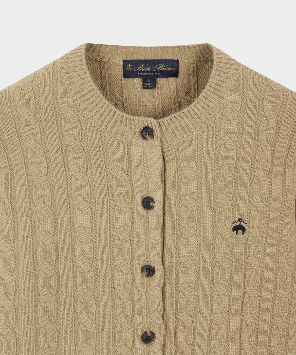 브룩스 브라더스(BROOKS BROTHERS) [여성] 울 케이블 가디건 (베이지) (BBWCWBF402)