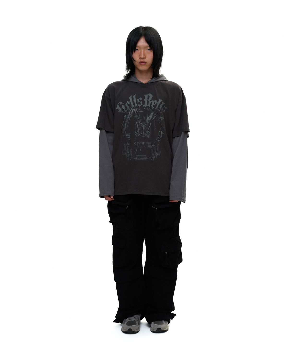 디파이클럽로버스(DEFYCLUBROBBERS) Hells Bells Layered Hoodie Sleeves
