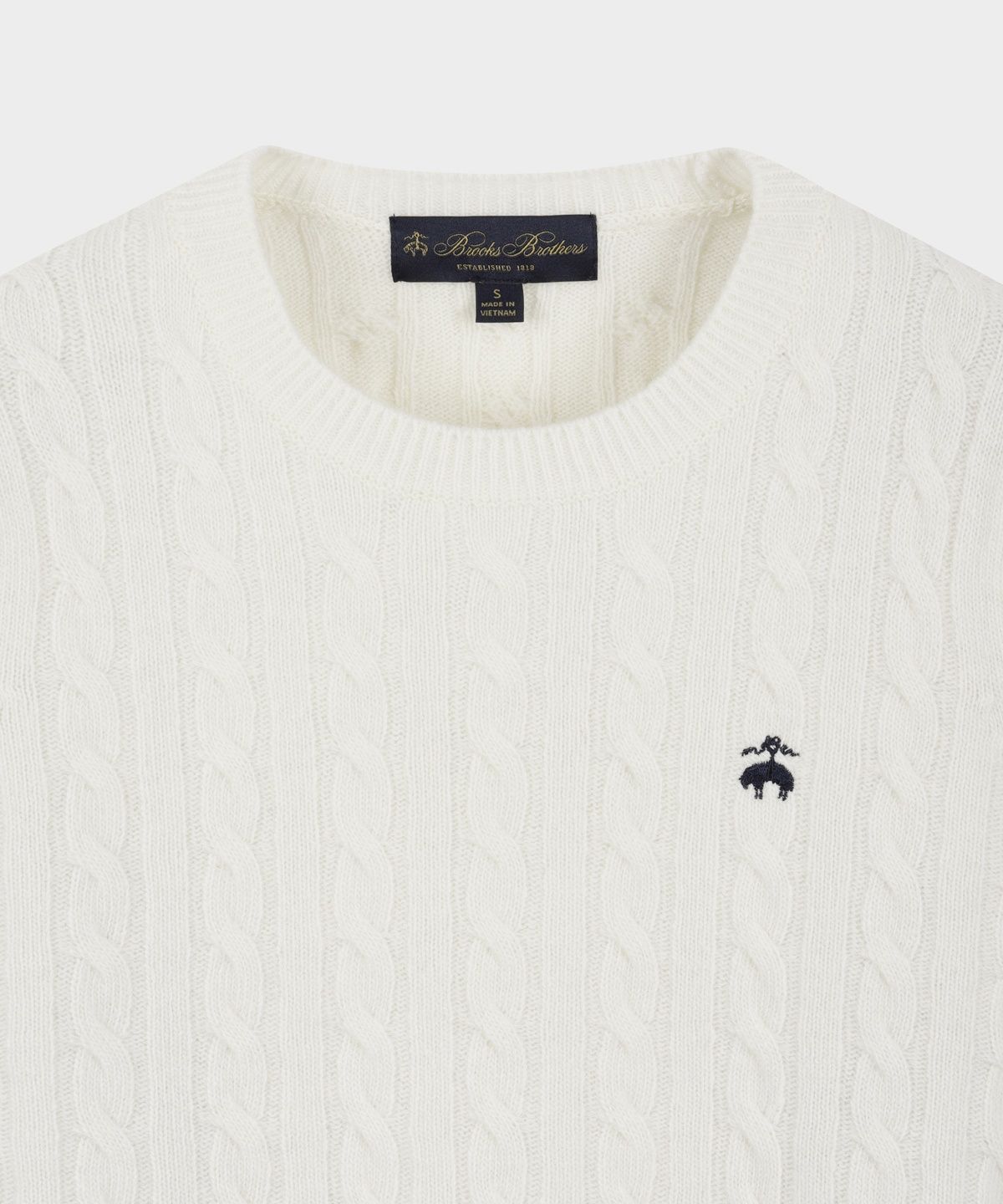 브룩스 브라더스(BROOKS BROTHERS) [여성] 울 케이블 스웨터 (아이보리) (BBWRWBF401)