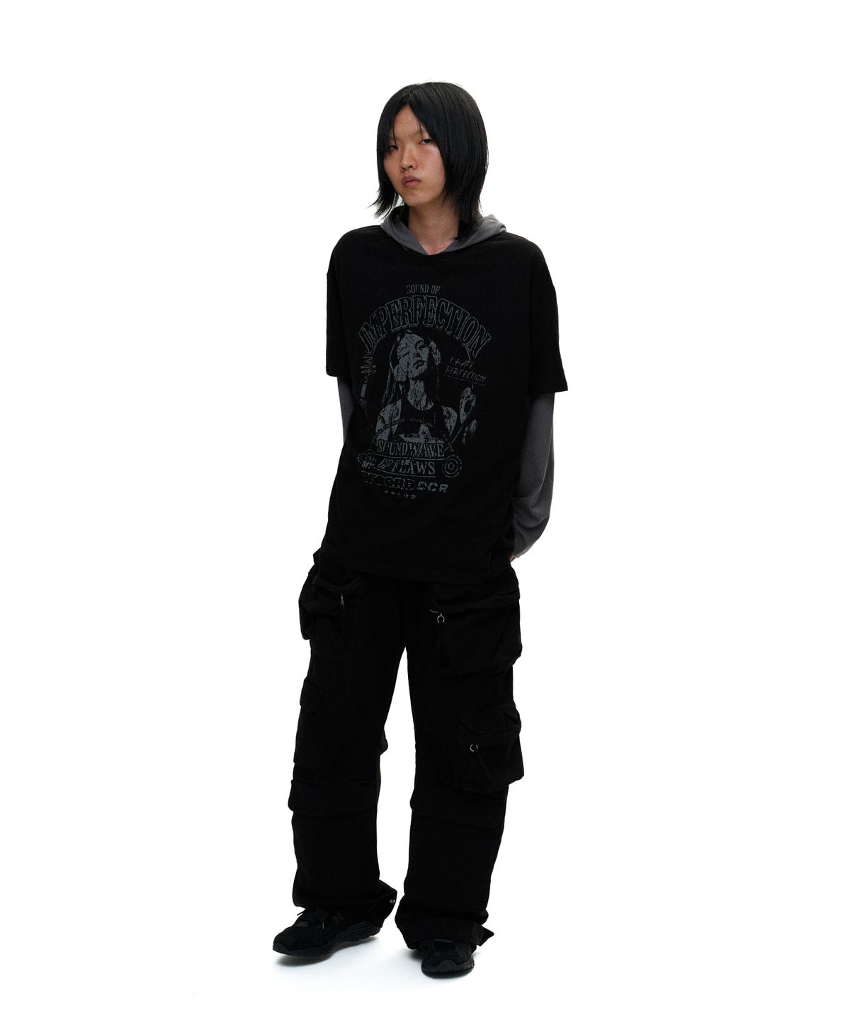 디파이클럽로버스(DEFYCLUBROBBERS) Imperfection Layered Hoodie Sleeves (2color)