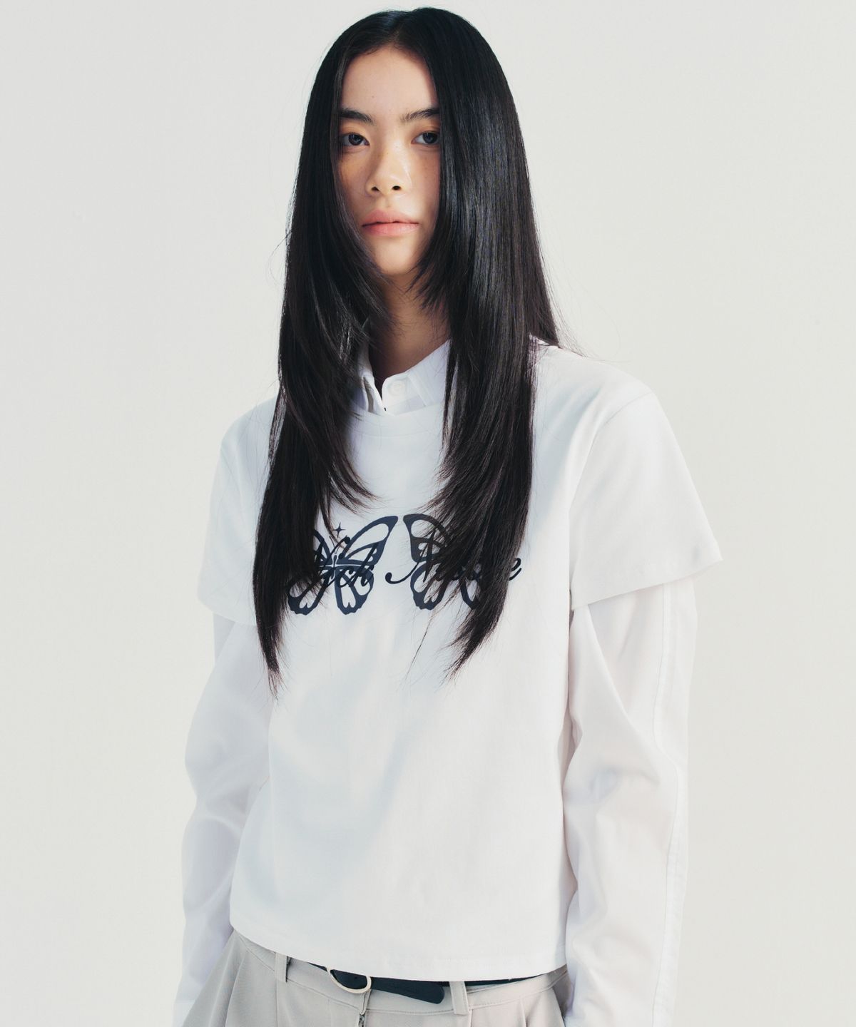 닉앤니콜(NICK&NICOLE) BUTTERFLY TWINS GRAPHIC TOP_WHITE