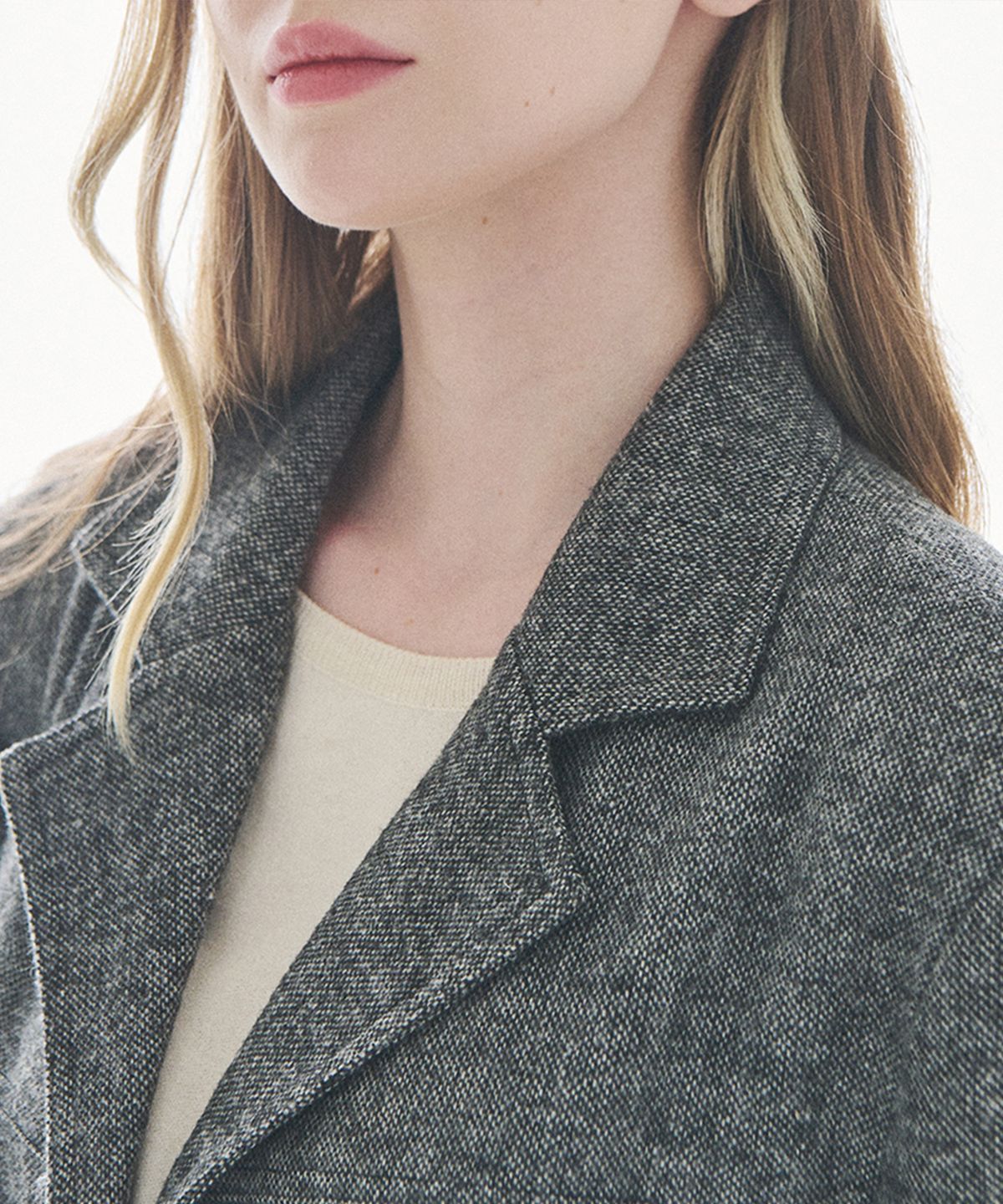 슬로우롤리(SLOWLOLLI) [울50%] Wool herringbone jacket