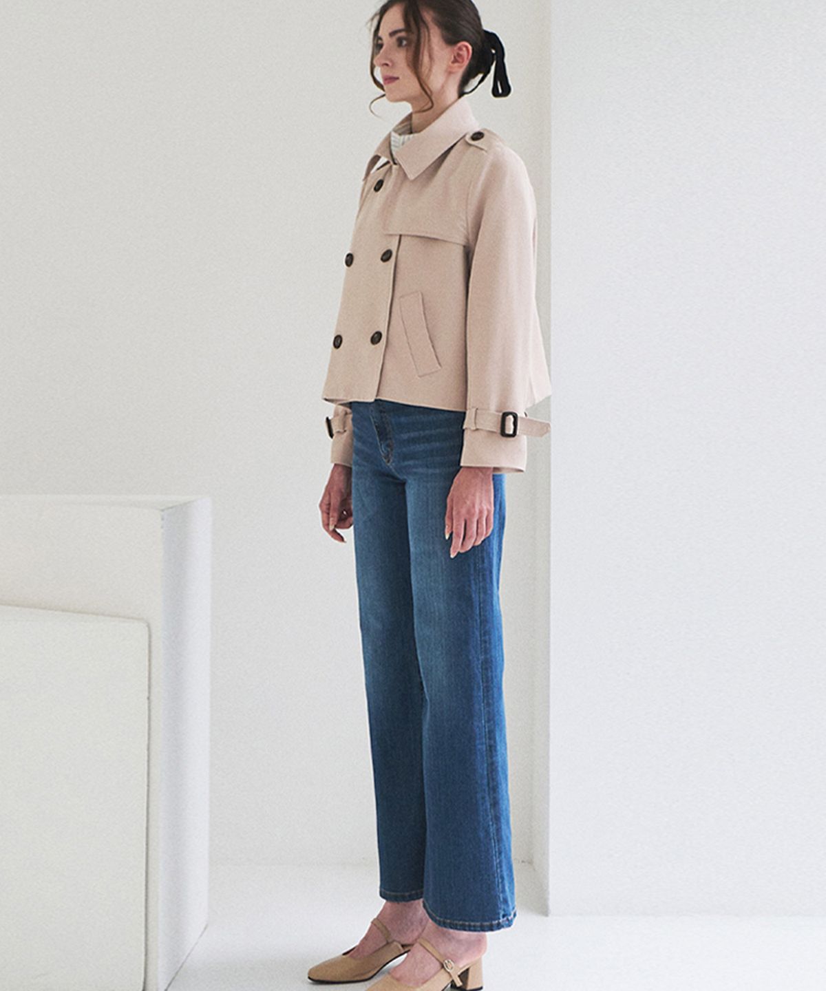 슬로우롤리(SLOWLOLLI) Wide flare denim pants