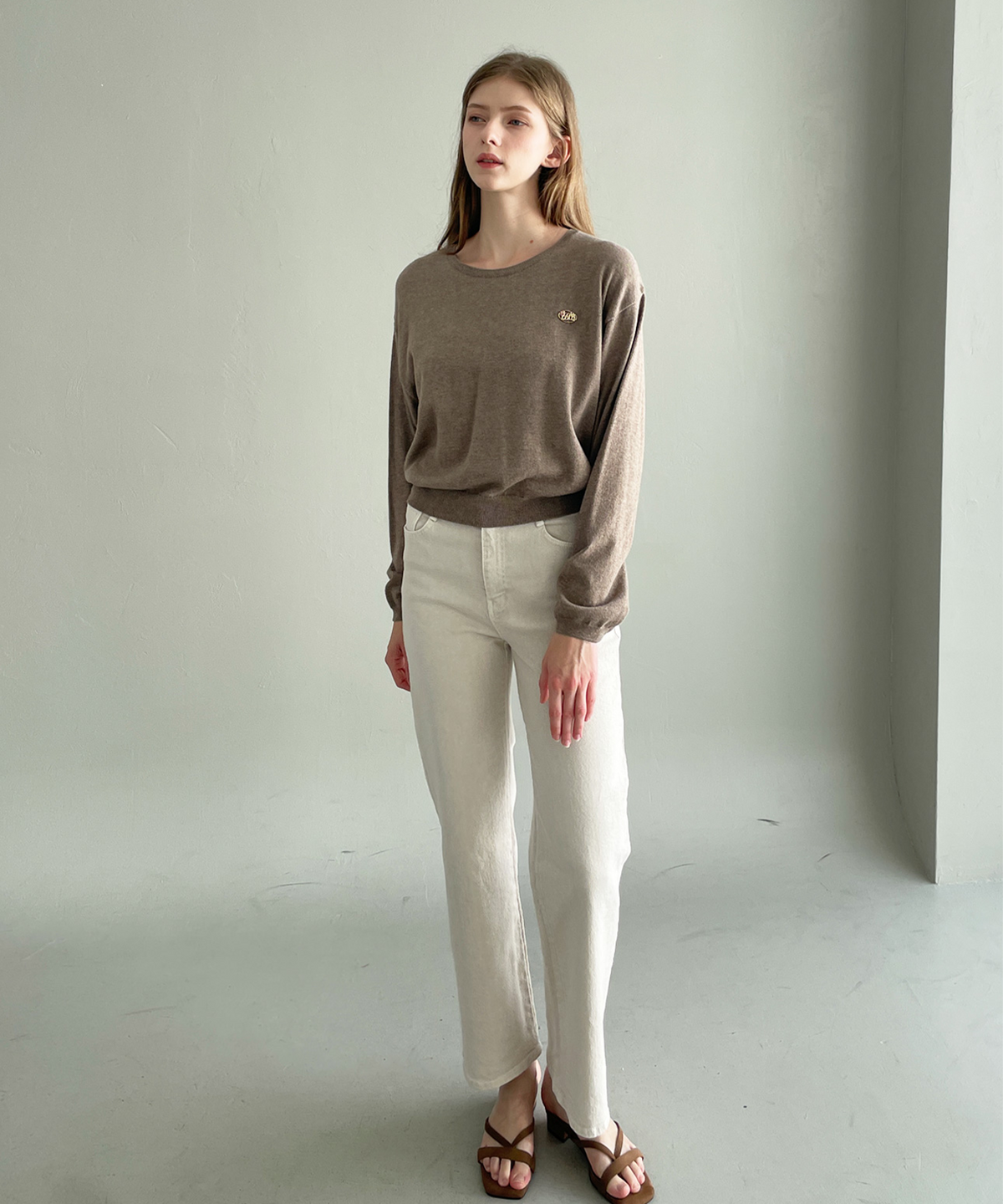 슬로우롤리(SLOWLOLLI) Relaxed straight pants