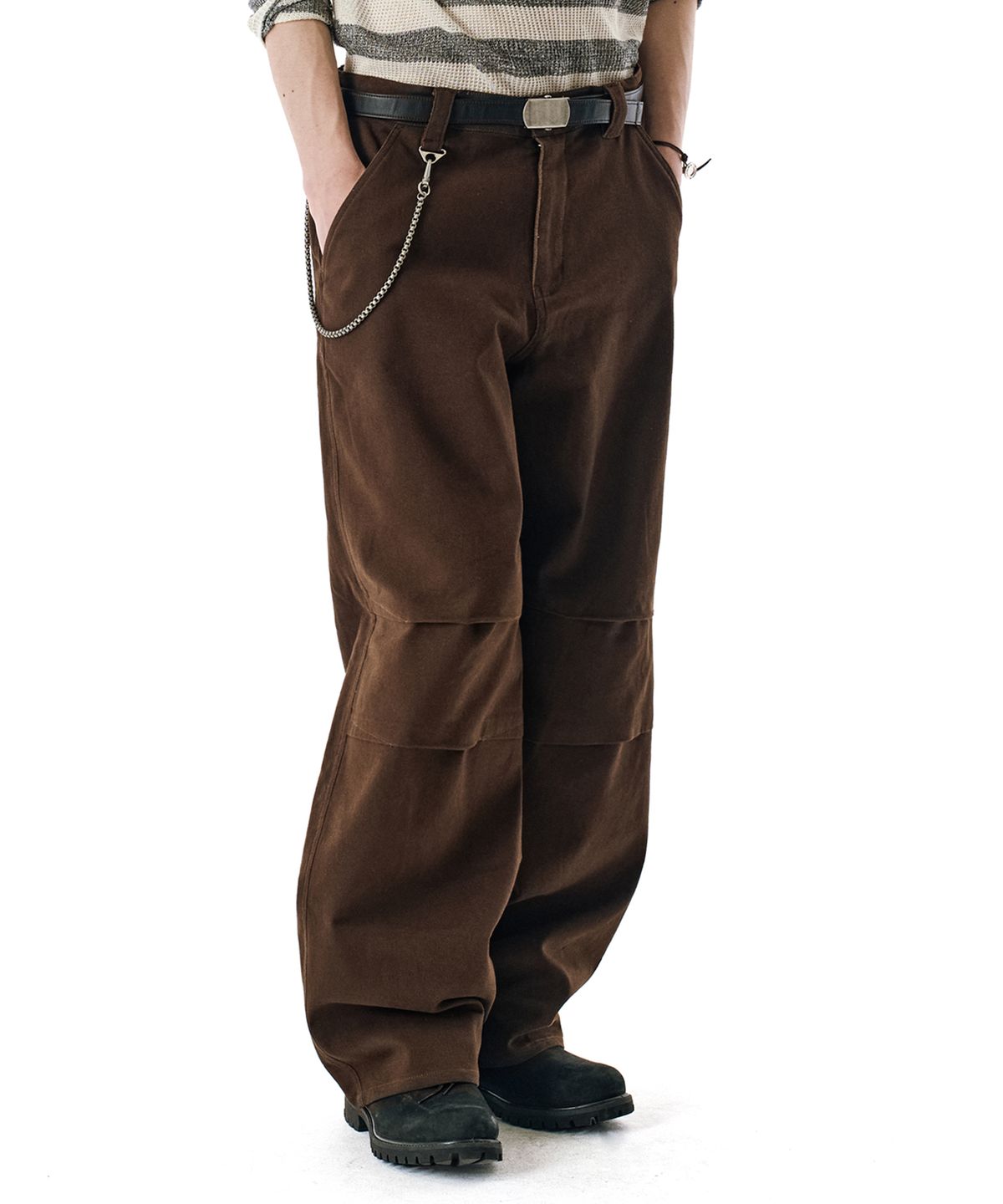 세컨모놀로그(SECONDMONO) Cotton Bolt Work Pants [BROWN]_SEPT081BROWNSEPT069BROWN