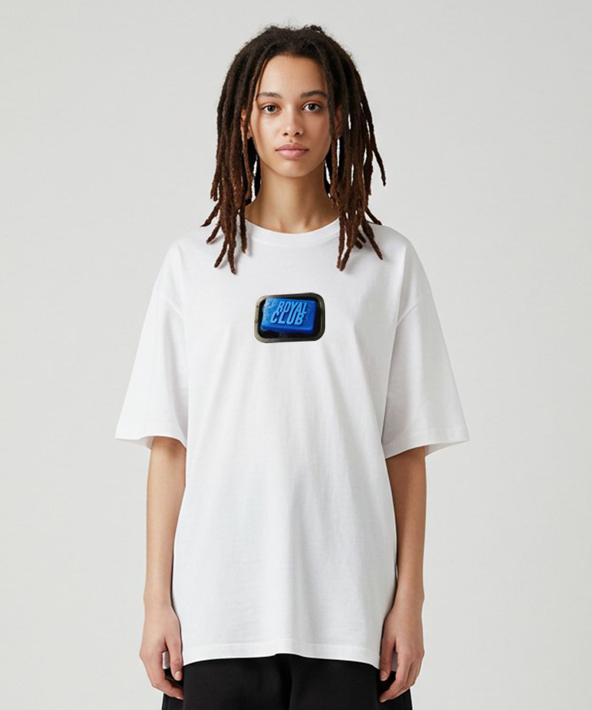 로얄라이프(ROYALLIFE) 로얄클럽 블루솝 오버핏 반팔티 (RL2573 ROYAL CLUB Blue Soap Oversized Tee) - WHITE