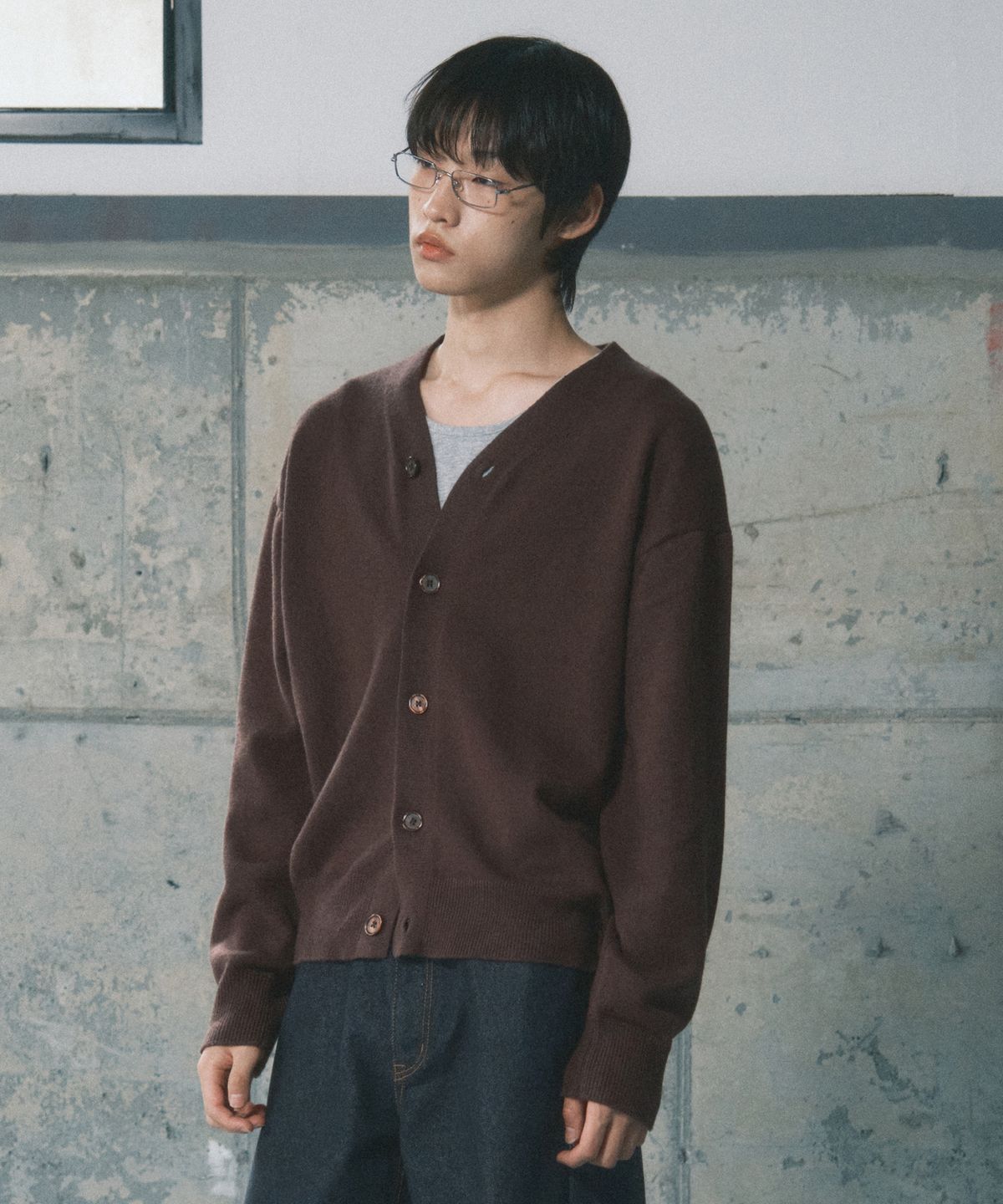 세컨모놀로그(SECONDMONO) 솔리드 3-WAY 버튼 가디건 [BROWN]_SECD003BROWN
