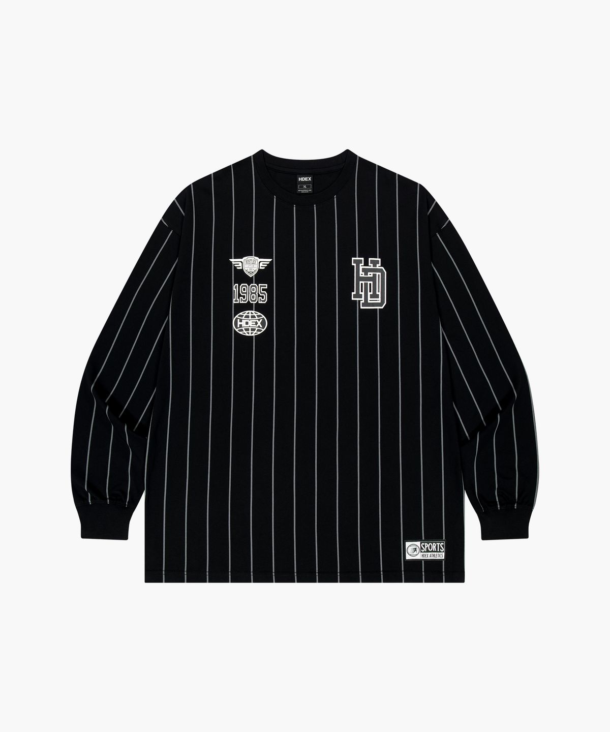에이치덱스(HDEX) 스트라이프 스포츠 롱 슬리브 (Black)