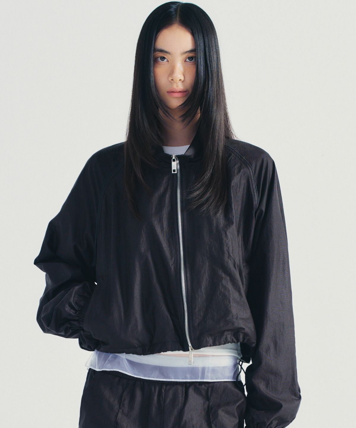 닉앤니콜(NICK&NICOLE) UTILITY GROOVY COATING JUMPER_BLACK