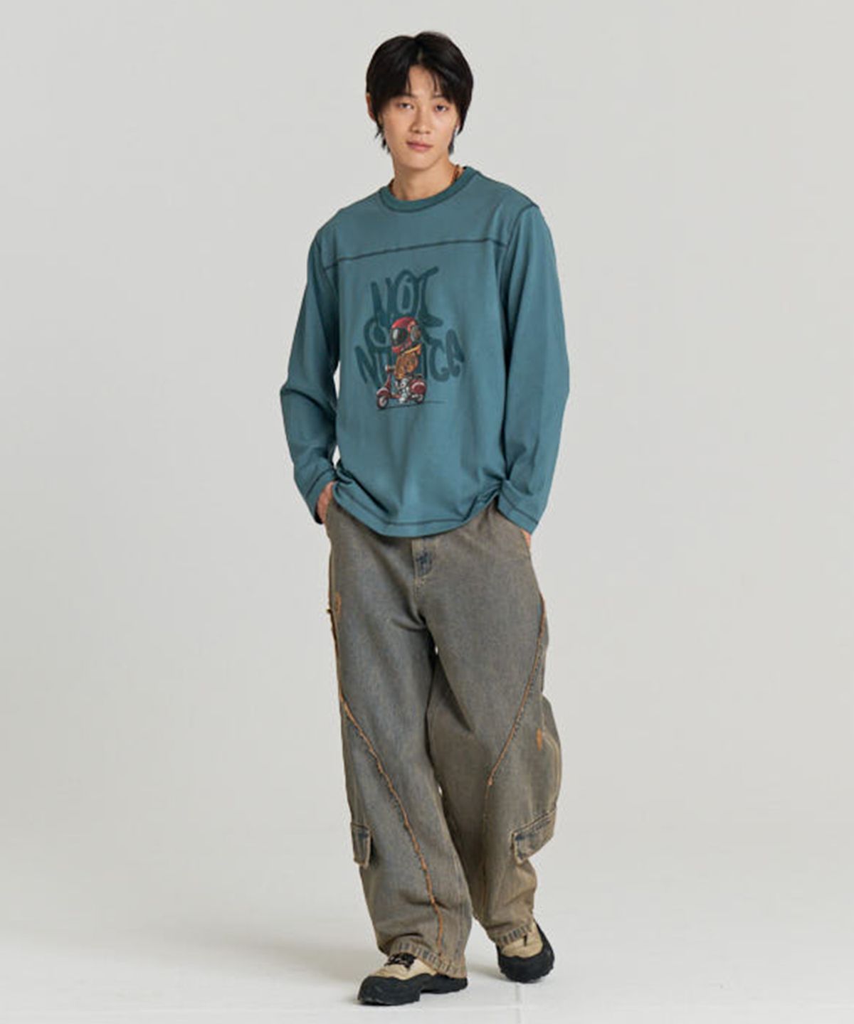 논타입(NONTYPE) N.O.N BIKE LONG SLEEVE (TEAL GREEN)