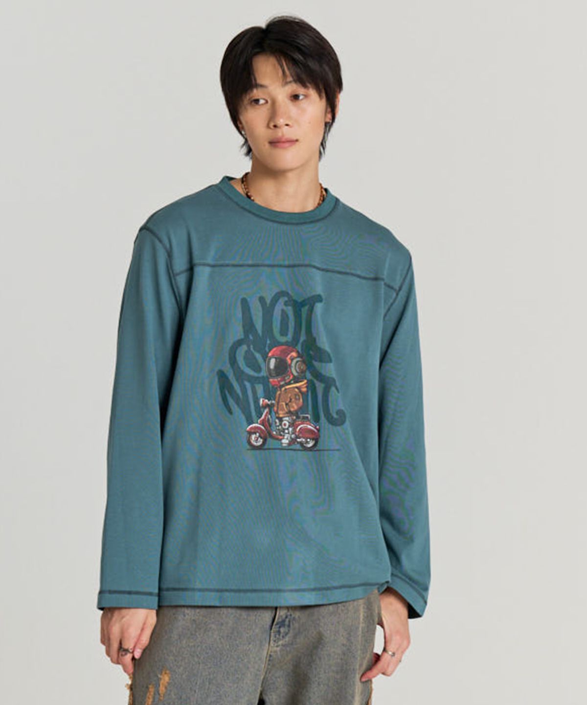 논타입(NONTYPE) N.O.N BIKE LONG SLEEVE (TEAL GREEN)
