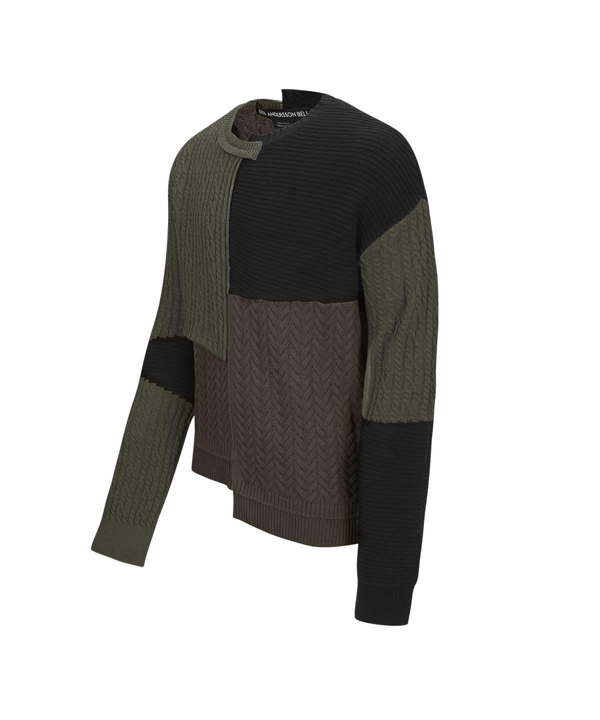 앤더슨벨(ADSB ANDERSSON BELL) PATCHWORK ASYMMETRIC CREWNECK SWEATER atb1330m(MULTI)