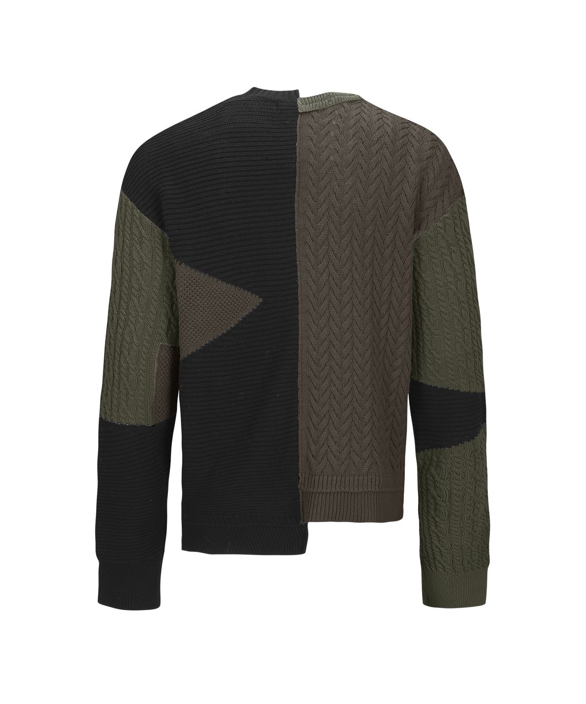 앤더슨벨(ADSB ANDERSSON BELL) PATCHWORK ASYMMETRIC CREWNECK SWEATER atb1330m(MULTI)