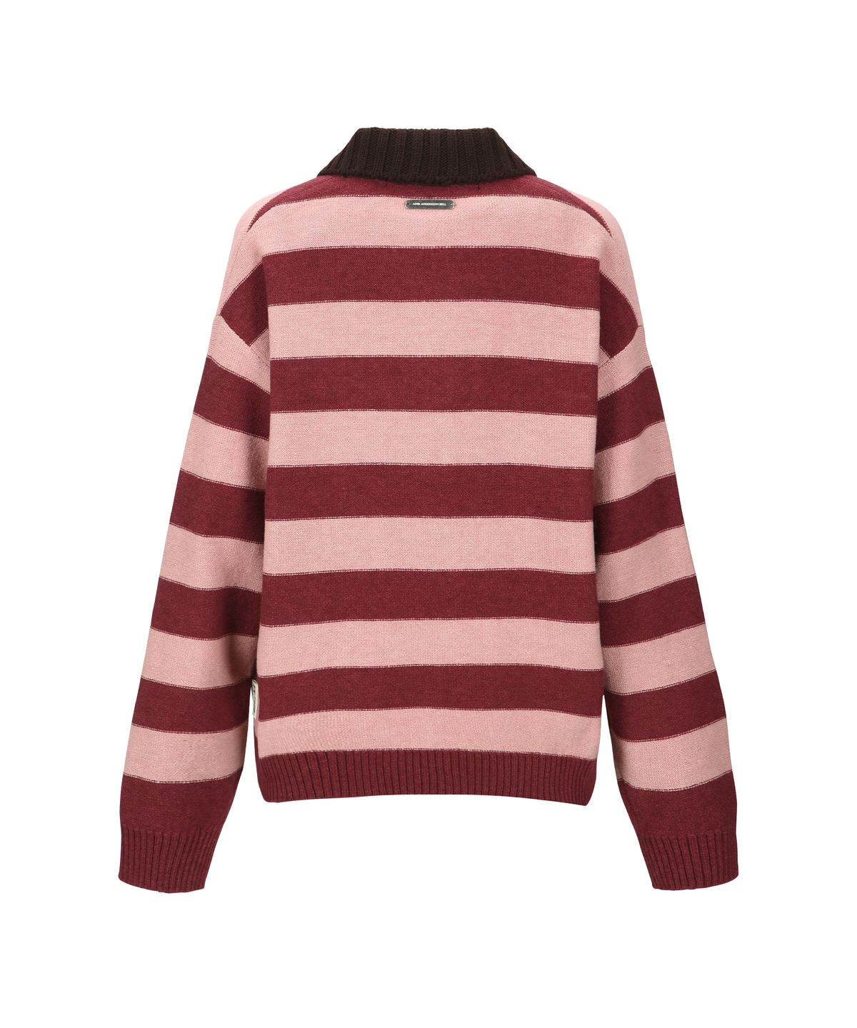 앤더슨벨(ADSB ANDERSSON BELL) LOOSE-FIT STRIPE COLLAR SWEATER atb1399w(PINK/RED WINE)