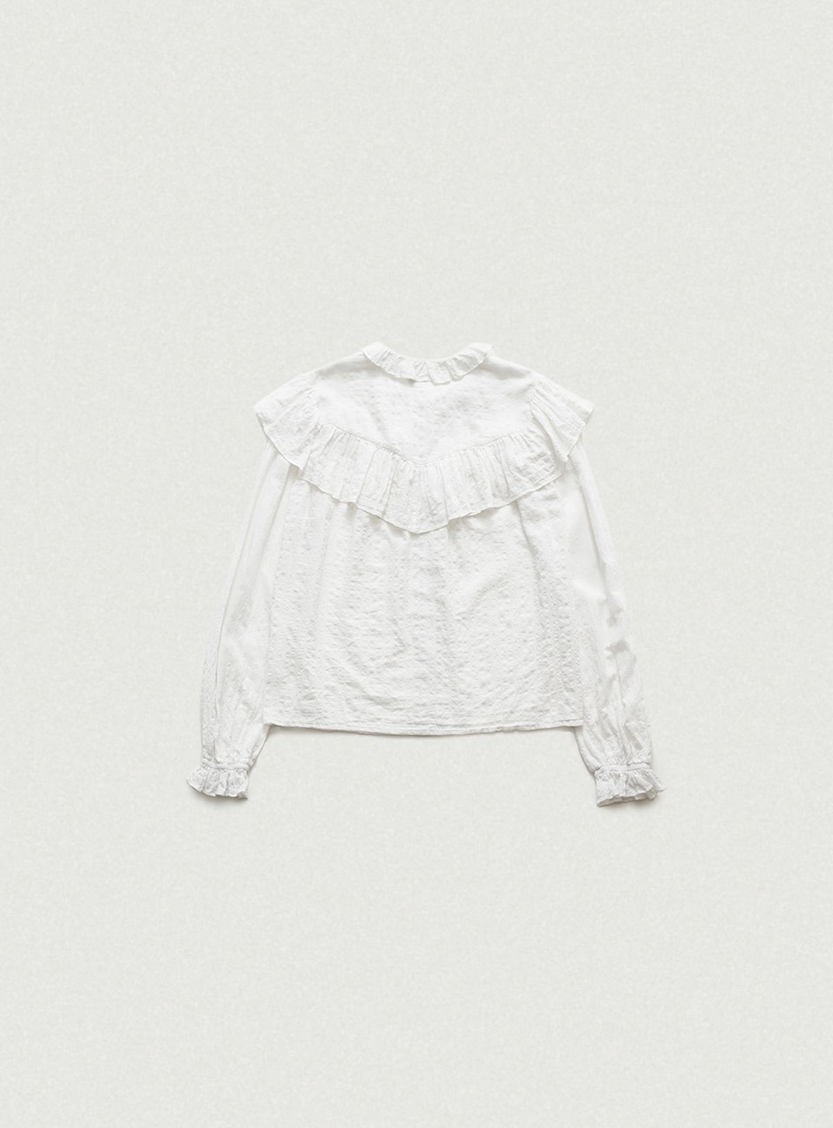 더바넷(THEBARNNET) Panele Check Ruffled Blouse_Ivory