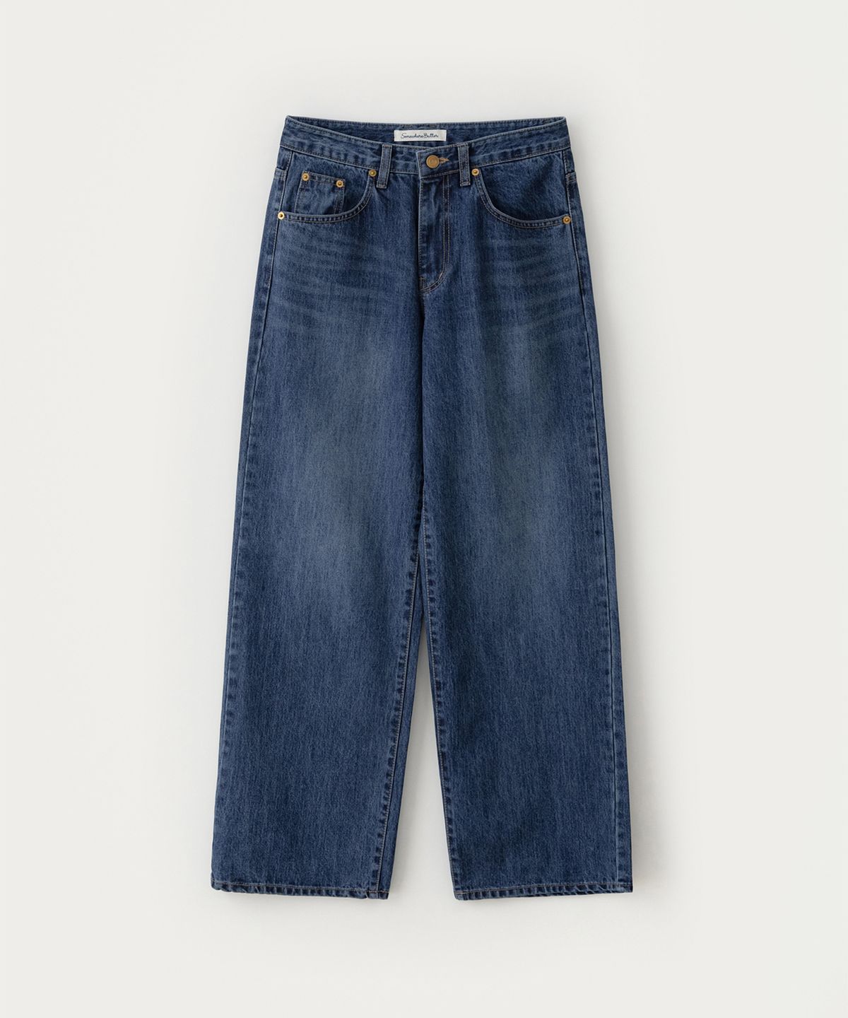 썸웨어버터(SOMEWHEREBUTTER) Ant Wide Denim Pants - Deep Blue