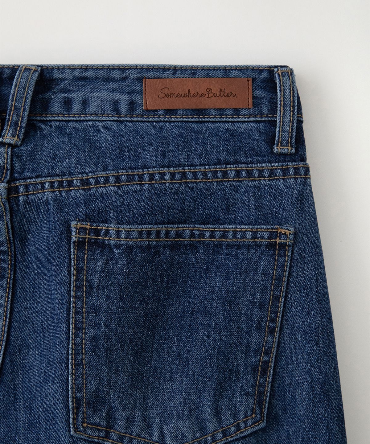 썸웨어버터(SOMEWHEREBUTTER) Ant Wide Denim Pants - Deep Blue