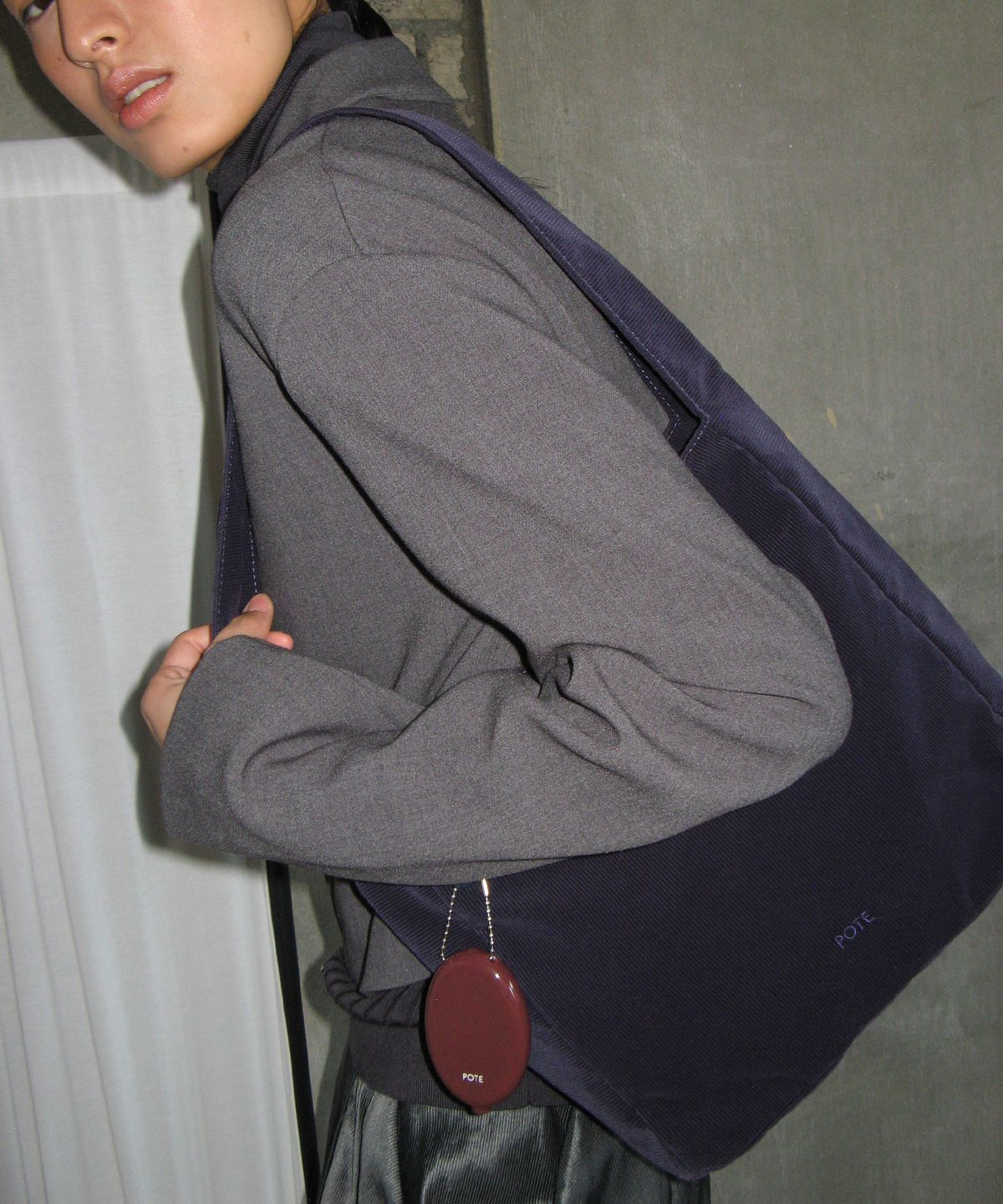 포테(POTE) [2차리오더:바로출고] 0008 Square Shoulder Bag_Corduroy Navy