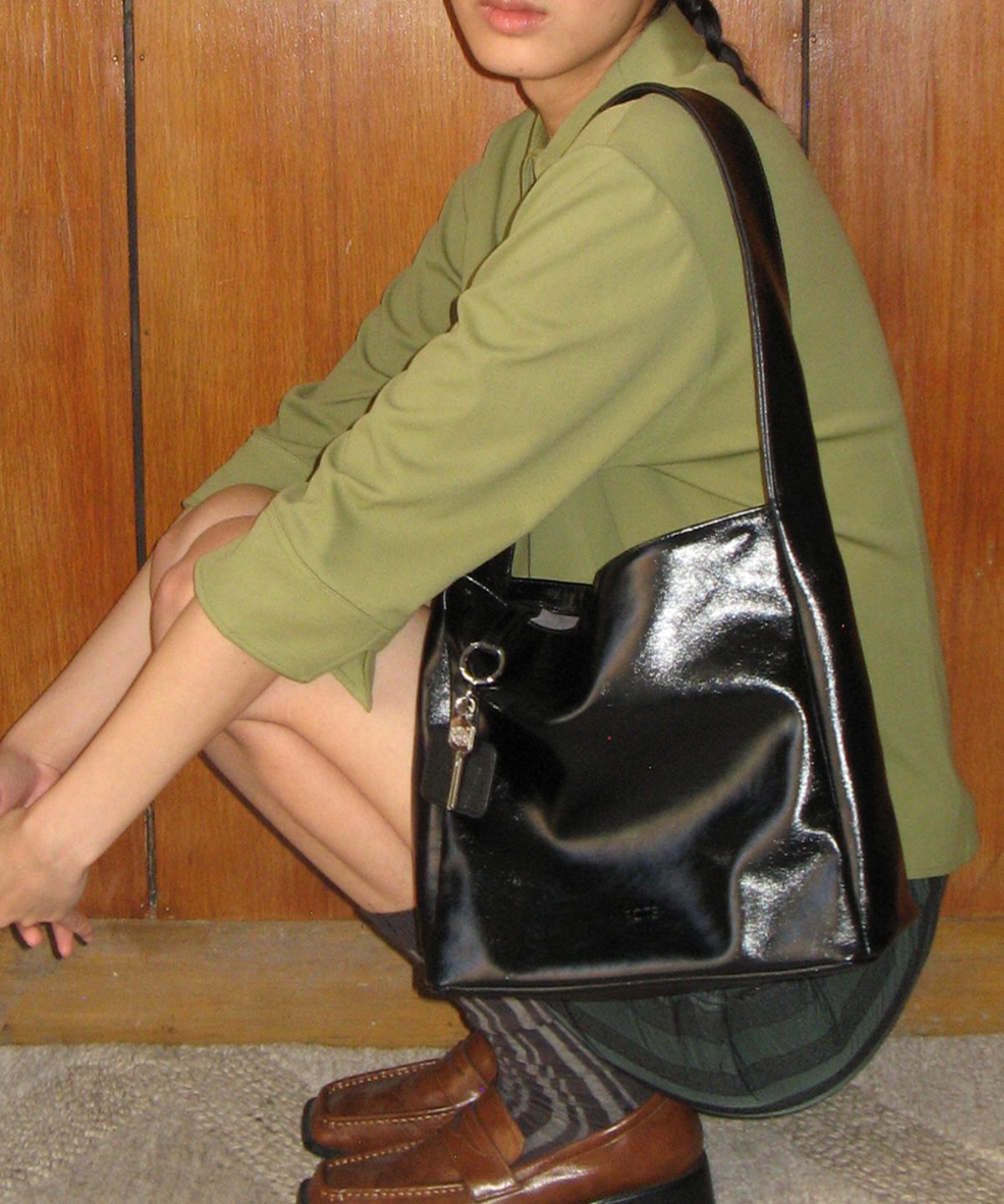 포테(POTE) [2차리오더:바로출고] 0008 Square Shoulder Bag_Leather Black