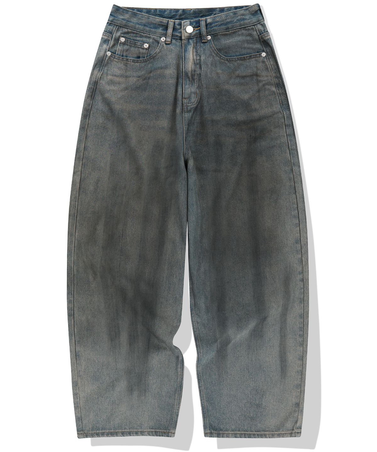 낫포너드(NOT4NERD) Brush Stroke Washed Denim Pants - Deep Blue