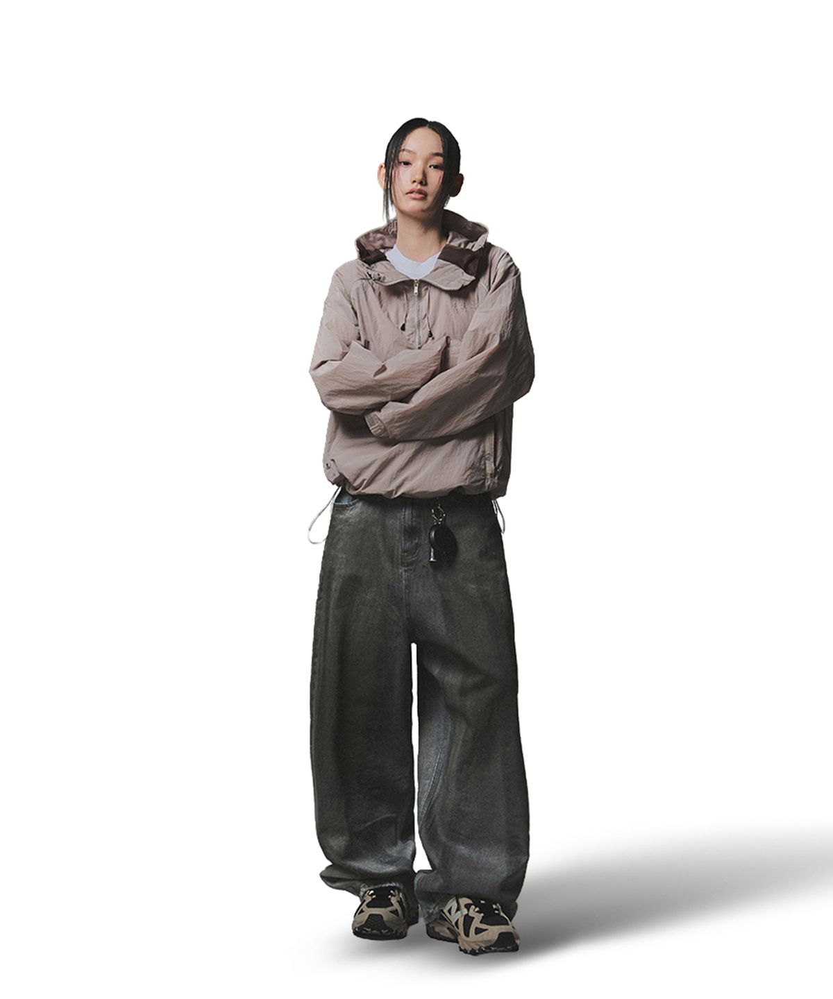 낫포너드(NOT4NERD) Brush Stroke Washed Denim Pants - Deep Blue