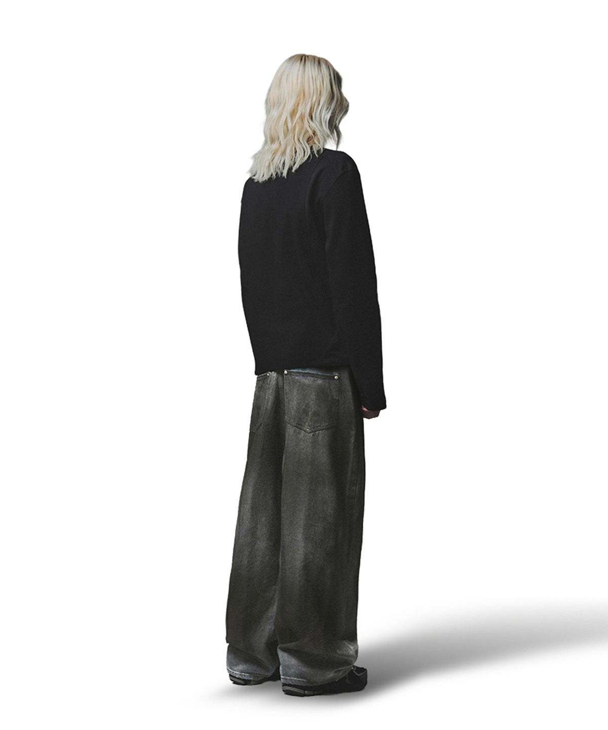 낫포너드(NOT4NERD) Brush Stroke Washed Denim Pants - Deep Blue