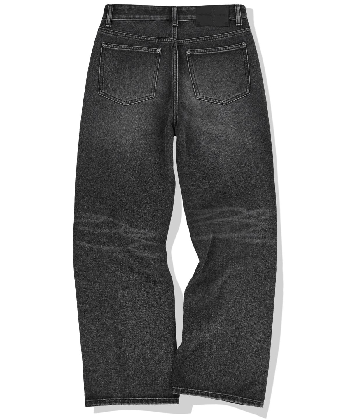 낫포너드(NOT4NERD) Destroyed Sand Washed Semi Flare Fit Denim Pants - Black